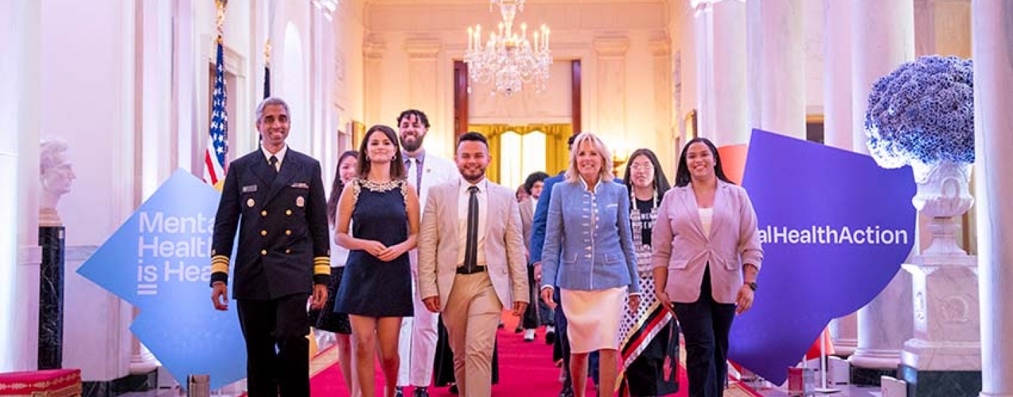 Alum Juan Acosta with a group at the White House
