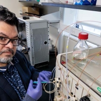 Juan Mendoza in the laboratory