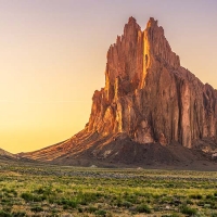 Shiprock rock formation near Denetclaw’s hometown in New Mexico