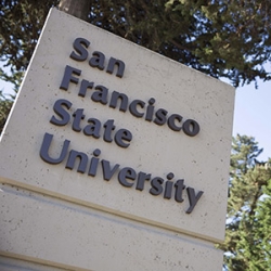 San Francisco State University concrete sign